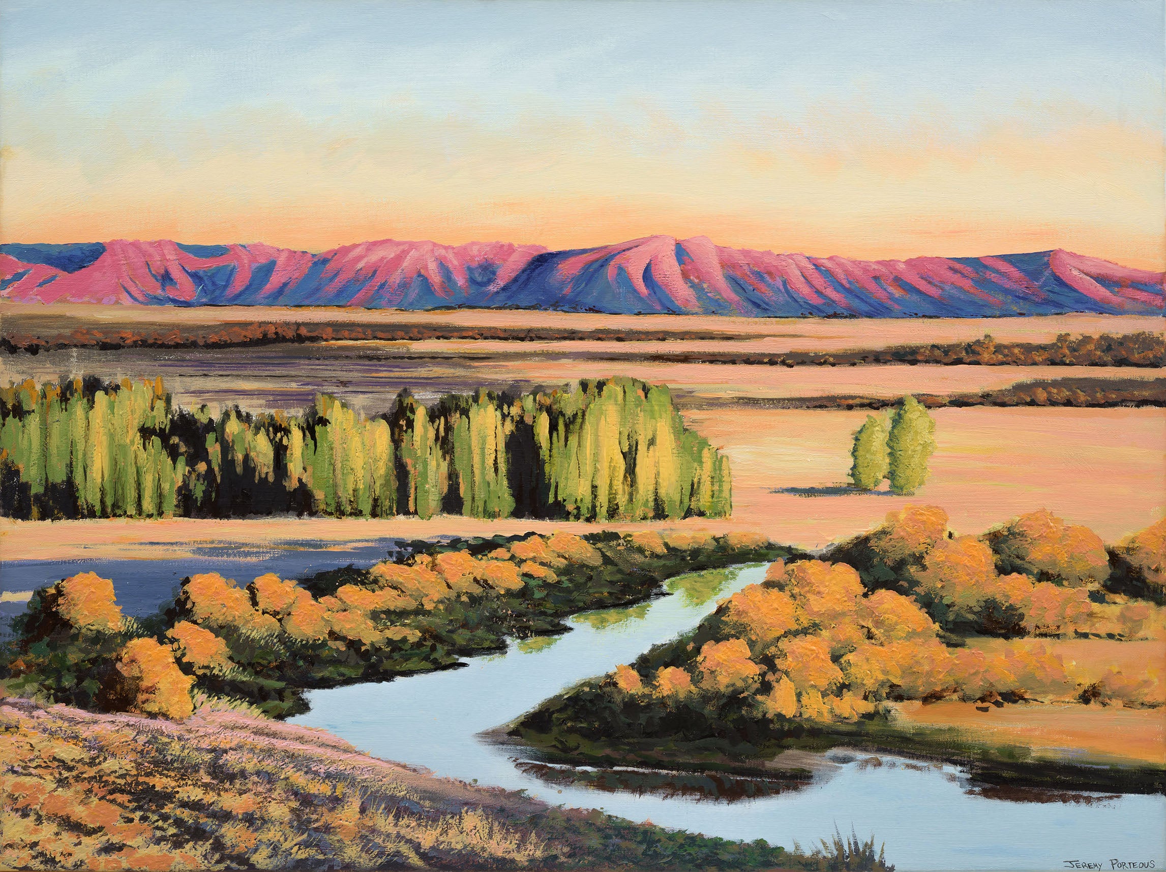 'Pink And Blue' Original Painting