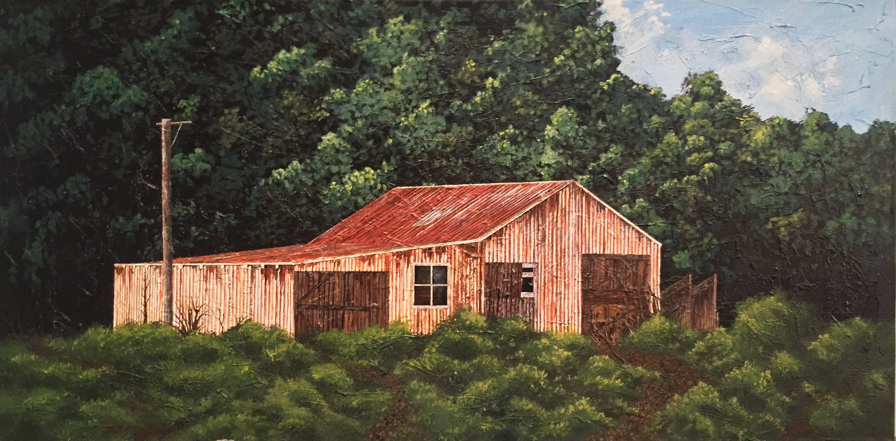 'Back Of The Barn' Original Painting
